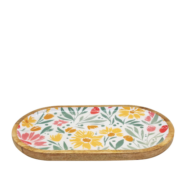 Millie Oval Serving Tray 36x20x1cm Bubblegum Multi