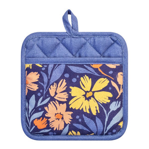 Millie Pot Holder 2pk 21x21cm Dusty Blue Multi