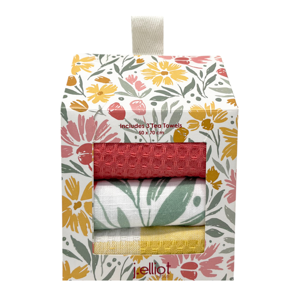 Millie Tea Towel 3pk Gift Box 50x70cm Bubblegum Multi