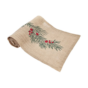 Mistletoe Christmas Jute Runner 40x180cm 4pk Natural