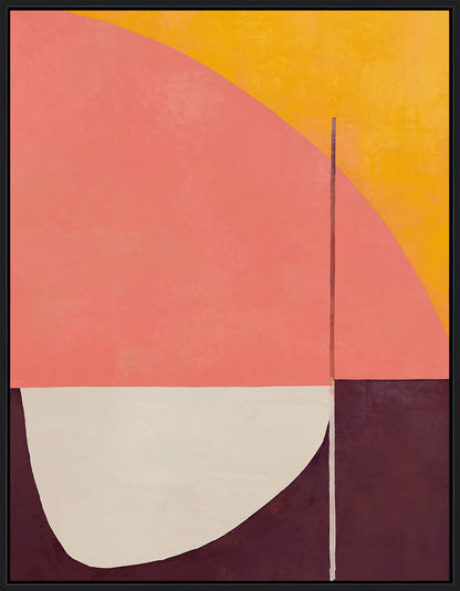 Moderne Framed Canvas 70x90x4cm Burgundy & Orange Multi