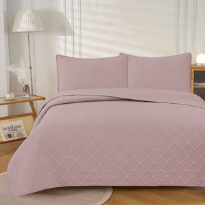 Morris Microfiber Prewashed Ultrasonic Quilted Coverlet Queen Blush; ETA Mid March