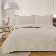 Load image into Gallery viewer, Morris Microfiber Prewashed Ultrasonic Quilted Coverlet Queen Beige; ETA Mid March
