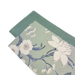 Nordhem 2 Pack Tea Towels 50x70x0.2cm Blue Grey Floral Multi; ETA Early October