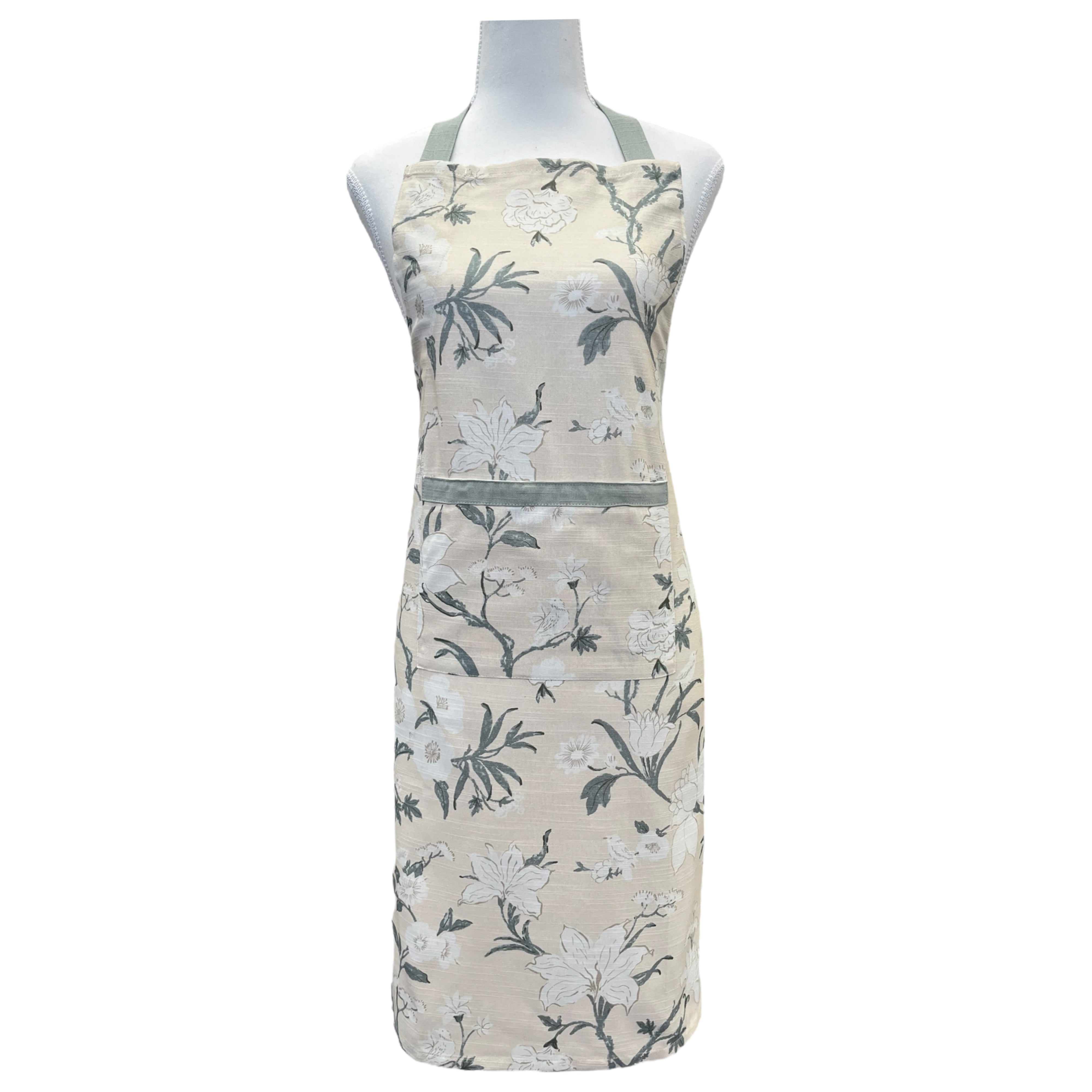 Nordhem Floral Apron 83x68x0.2cm Warm Beige