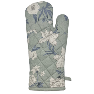 Nordhem Oven Mitt 2pk 19x35x0.2cm Blue Grey Floral; ETA Early October