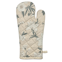 Load image into Gallery viewer, Nordhem Oven Mitt 2pk 19x35x0.2cm Warm Beige Floral; ETA Early October
