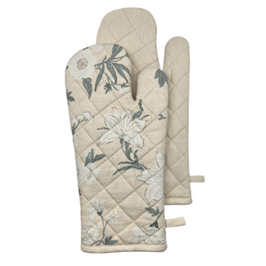 Nordhem Oven Mitt 2pk 19x35x0.2cm Warm Beige Floral; ETA Early October