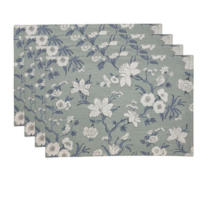 Nordhem Placemat Set of 4 33x48x0.2cm Blue Grey Floral Multi; ETA Early October