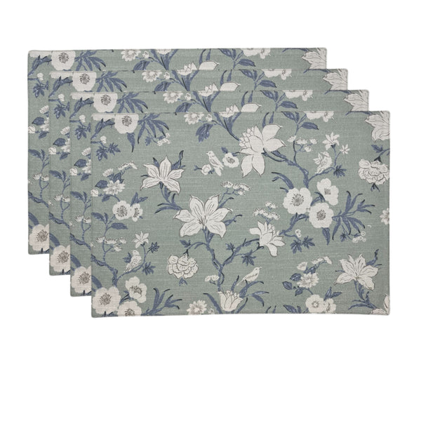 Nordhem Placemat Set of 4 33x48x0.2cm Blue Grey Floral Multi; ETA Early October