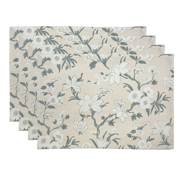Nordhem Placemat Set of 4 33x48x0.2cm Warm Beige Floral Multi; ETA Early October