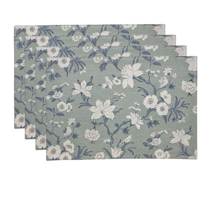 Nordhem Placemat Set of 4 33x48x0.2cm Blue Grey Floral Multi