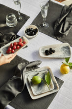 Load image into Gallery viewer, Orion Set of 2 Square Trays 20x20x2.5cm Grey Stone Matt
