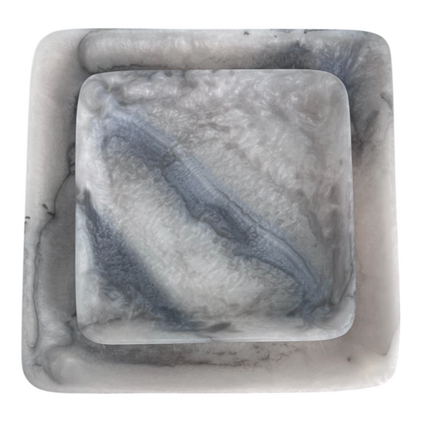 Orion Set of 2 Square Trays 20x20x2.5cm Grey Stone Matt; ETA Early October