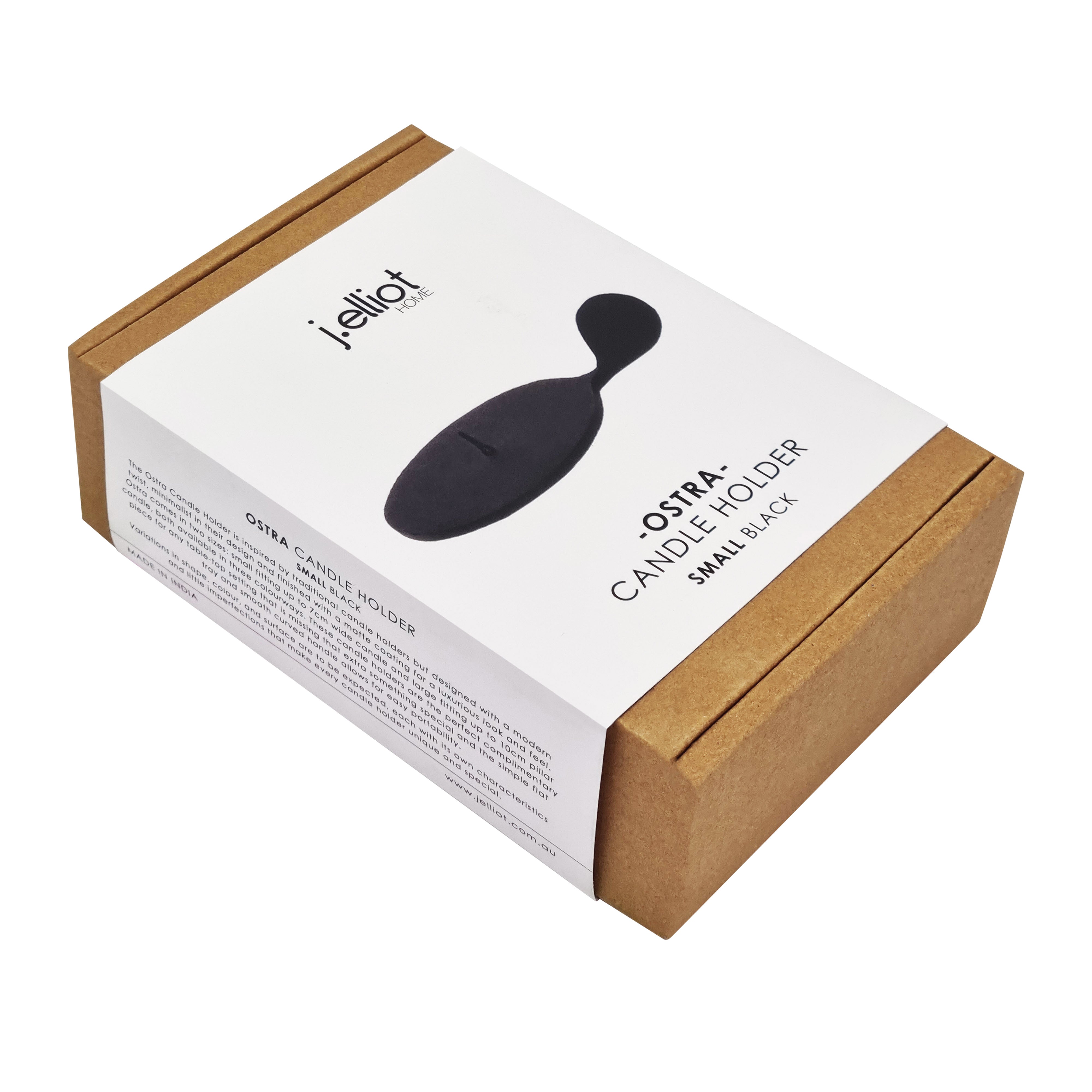 Ostra Candle Holder Small 16x10.5x3.5cm Black