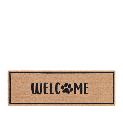 PVC Backed Coir Mat 40x120cm Paw Welcome