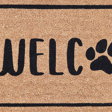 Load image into Gallery viewer, PVC Backed Coir Mat 40x120cm Paw Welcome
