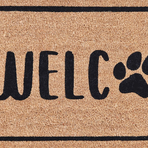 PVC Backed Coir Mat 40x120cm Paw Welcome