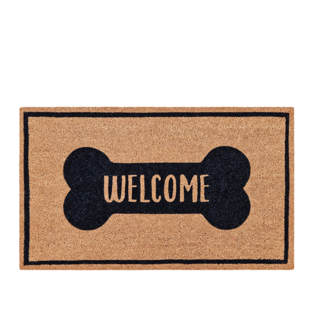 PVC Backed Coir Mat 45x75cm Dog Welcome