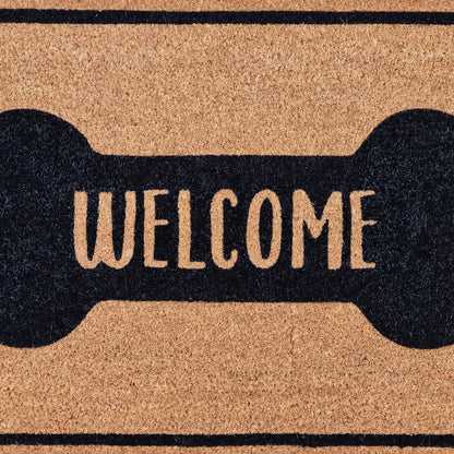PVC Backed Coir Mat 45x75cm Dog Welcome