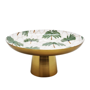 Palm Cake Stand 30x14cm Gold