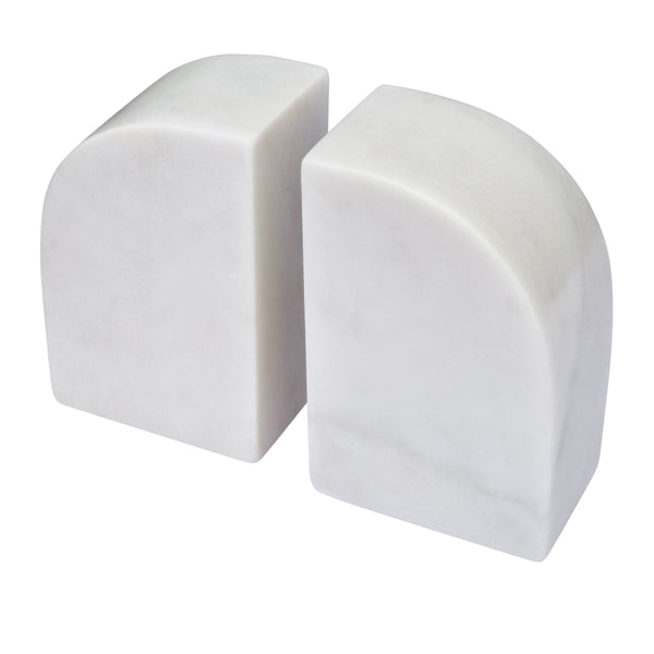 Percy Set of 2 Book Ends Curved 14.5x9.5x6cm Marble