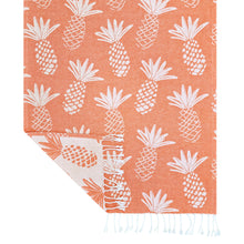 Load image into Gallery viewer, Pineapple Turkish Towel 90x180cm Tangerine &amp; White
