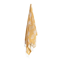 Load image into Gallery viewer, Pineapple Turkish Towel 90x180cm Yellow &amp; White
