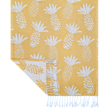 Load image into Gallery viewer, Pineapple Turkish Towel 90x180cm Yellow &amp; White
