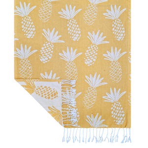 Pineapple Turkish Towel 90x180cm Yellow & White