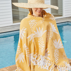 Pineapple Turkish Towel 90x180cm Yellow & White