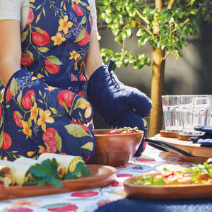 Pomegranate Oven Mitt 2pk 19x35cm Navy