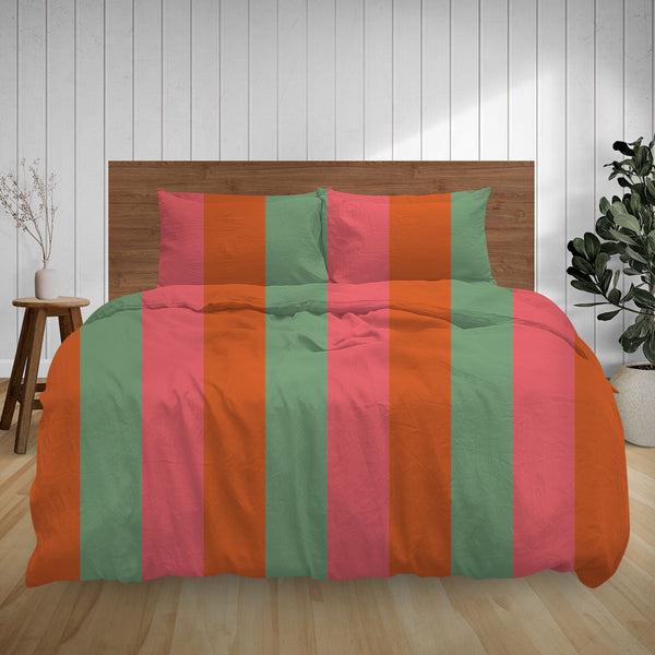 Printed Flannelette Duvet Cover King CandyStripe