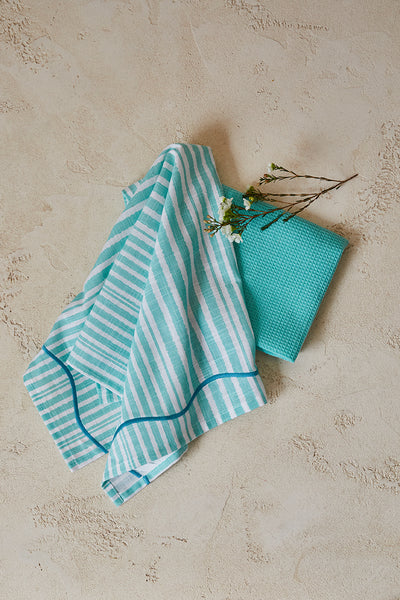 Radiant Weave 2pk Tea Towel 50x70x2cm Aqua