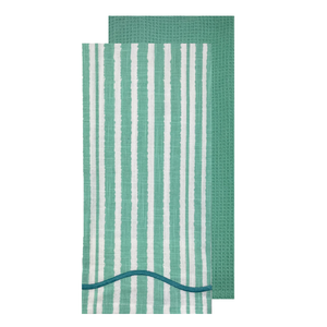 Radiant Weave 2pk Tea Towel 50x70x2cm Aqua; ETA Early October