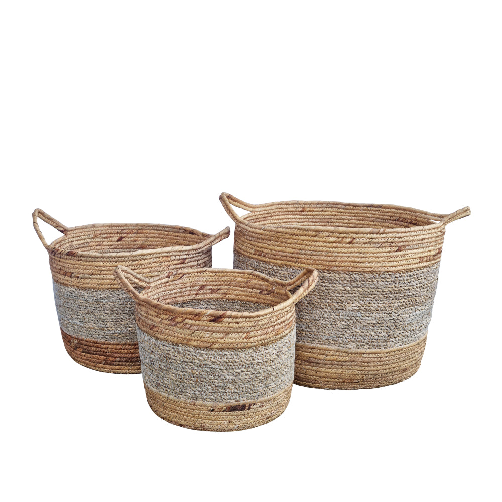 Reed Set of 3 Baskets Natural