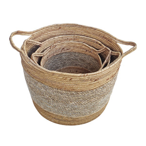 Reed Set of 3 Baskets Natural