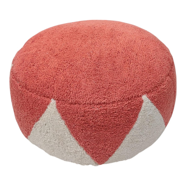 Rimsha Tufted Pouf 60x60x25cm Coral; ETA Early October