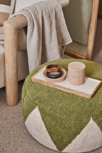 Load image into Gallery viewer, Rimsha Tufted Pouf 60x60x25cm Olive; ETA Late September
