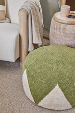 Load image into Gallery viewer, Rimsha Tufted Pouf 60x60x25cm Olive; ETA Late September
