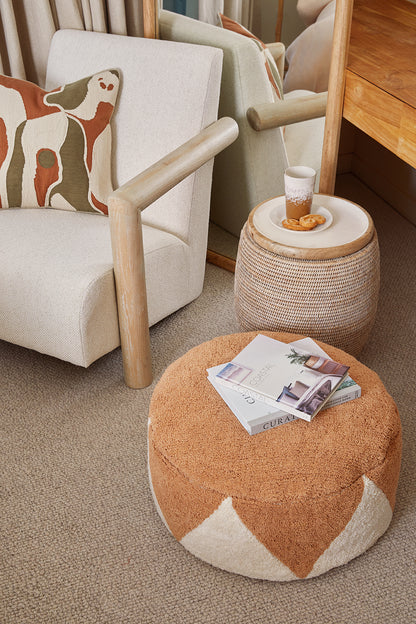 Rimsha Tufted Pouf 60x60x25cm Toffee