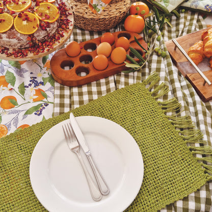 Rowan Jute Placemat 4 pack 33x48cm Bayleaf