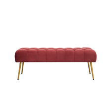 Load image into Gallery viewer, Roxanne Bench 122x49x44cm Red Wine &amp; Gold; ETA End May

