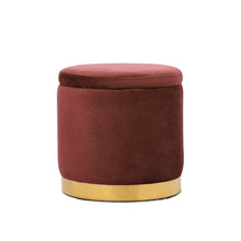 Load image into Gallery viewer, Roxanne Stool 40x40x41cm Red Wine &amp; Gold; ETA End May
