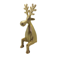 Load image into Gallery viewer, Rudolf Legs Down Metal Decoration Small 8.5x9.5x24.5cm Gold

