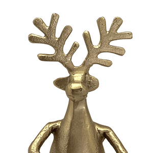 Rudolf Legs Out Metal Decoration Small 11x11x19cm Gold 