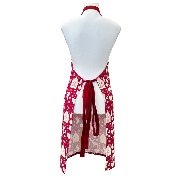 Scandi Yule Apron 83x68x0.05cm Red Multi