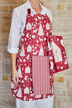 Load image into Gallery viewer, Scandi Yule Apron 83x68x0.05cm Red Multi
