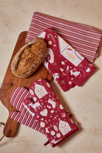 Load image into Gallery viewer, Scandi Yule Oven Mitt 2pk 19x35x3cm Red Multi
