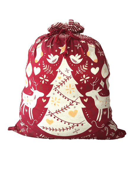 Scandi Yule Santa Sack 60x80cm Red Multi